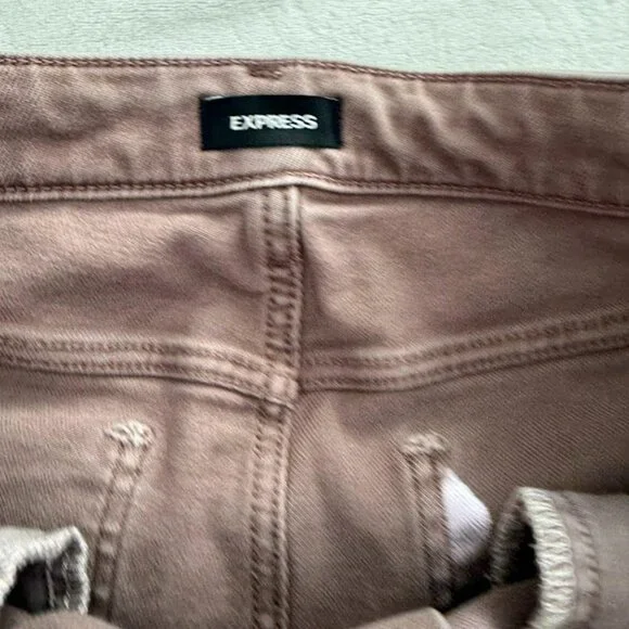 Express Jeans Women's Size 10 Boyfriend MidRise Brown Denim Cotton - Picture 4 of 8
